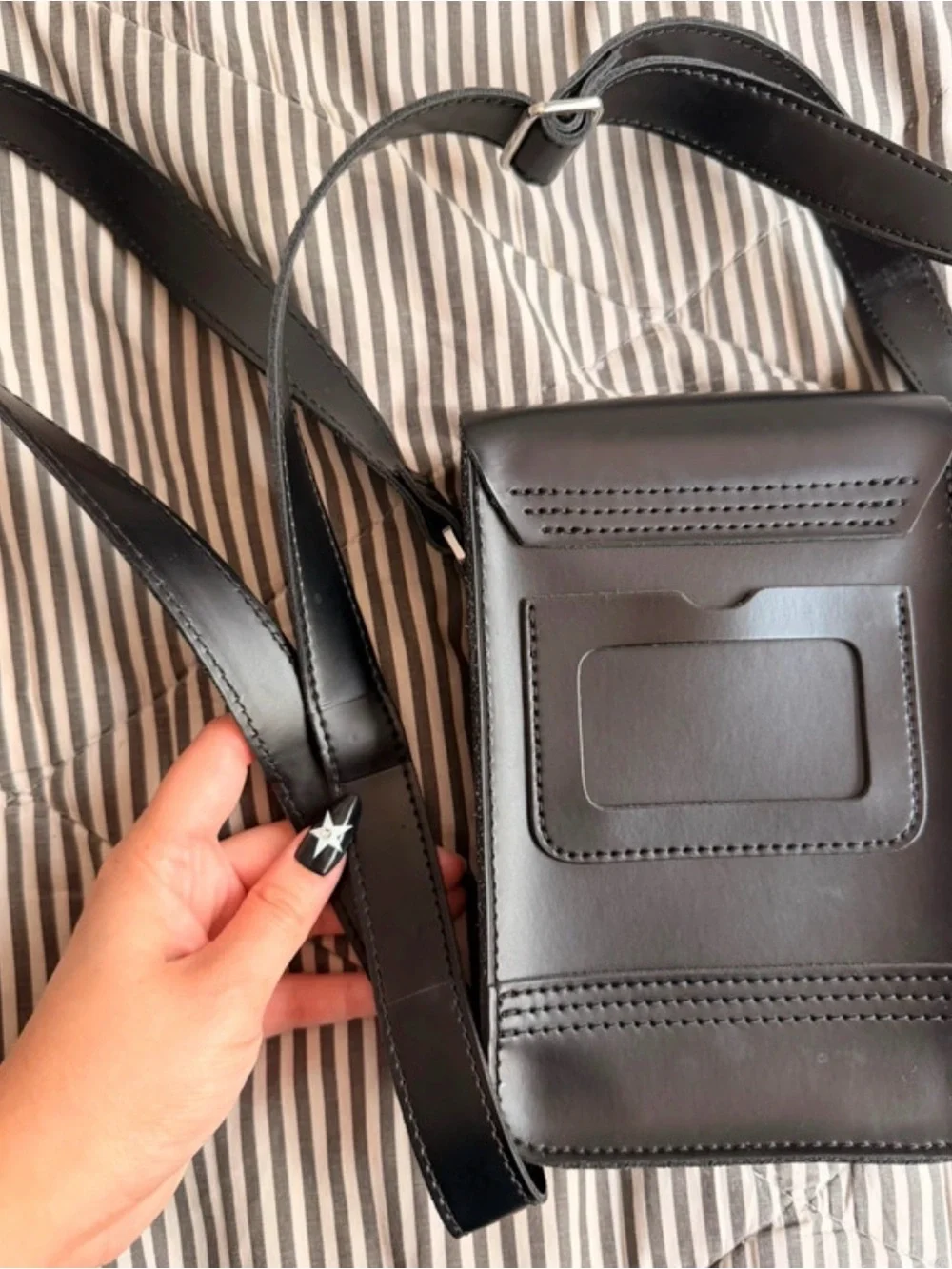 Dr. Martens Black Leather Buckle Messenger Crossbody
